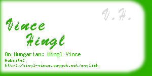 vince hingl business card